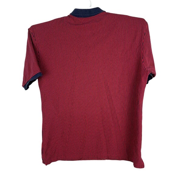 Duck Head Mens Red & Blue Striped Polo Shirt Size Large - Picture 2 of 4